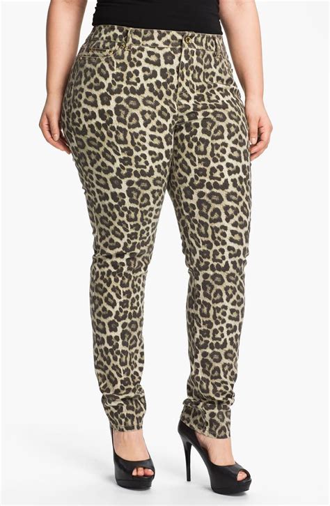 michael kors leopard pants|michael kors jeans women's.